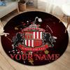 Sunderland A.F Custom Name Round Area Rug,Carpet Rug for Living Room Bedroom Sofa Playroom Decor,Non-slip Floor Mat