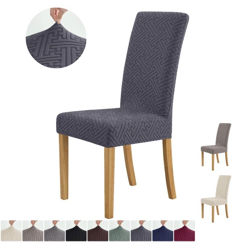 Solid Color Dining Chair Cover Stretch All-inclusive Chair Covers Four Season Universal Protective Cover for Banquet Wedding