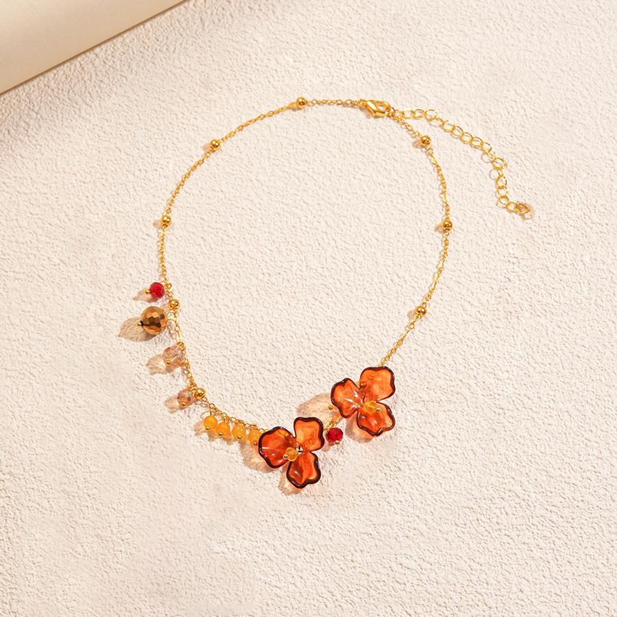 Винтажное акриловое шифоновое цветочное ожерелье в отпускном стиле уникальный предмет