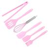 6Pcs/Set Silicone Cooking Utensil Scraper Eggs Beater Spatula Oil Brush Food Clip Kitchen Tool