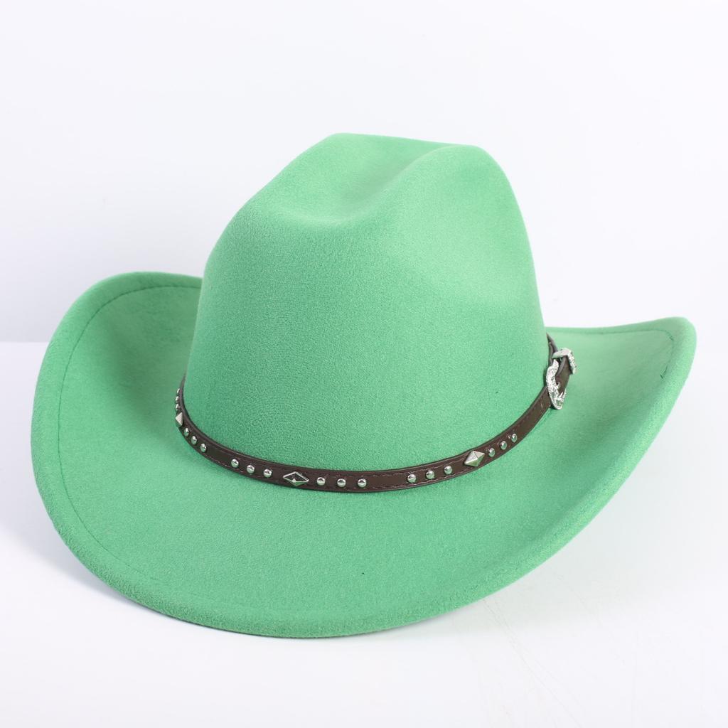 Popular European and American fashion OL style one-word cowboy hat men's and women's high-end top hat jazz hat felt hat