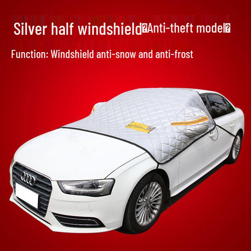 Thick Winter Windshield Cover: Snowproof, Frostproof, Antifreeze Half Cover Hatchback - Thickened and Enlarged