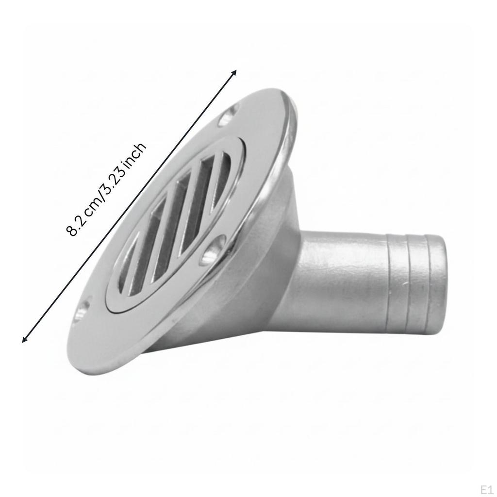 Marine Drain Fitting with Flange Brushed Silver Hardware Long-Lasting for Boats