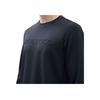 Fila Athletics Basic Simple Solid Color Round Neck Sports Knit Pullover Long Sleeve Sweatshirt Men Sweatshirt Deep-Black A11M242202FBK