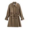 Chuyu Women's Loose-Fit Belted Trench Coat