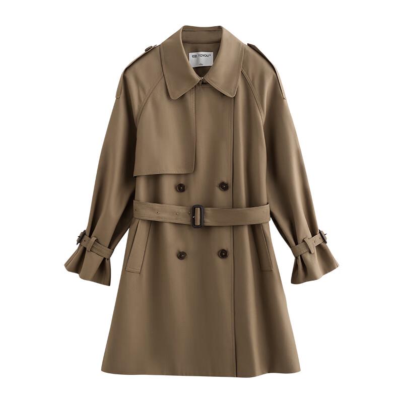 Chuyu Women's Loose-Fit Belted Trench Coat