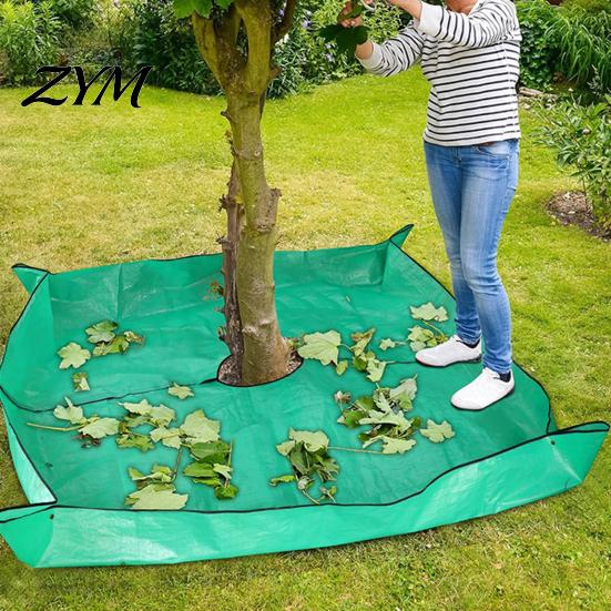 Efficient Yard Waste Removal Landscape Tarp for Trimming, Garden Pruning with Hole & 4 Versatile Lawn Work Helper Corner Buckles, Shrub Trimmings