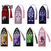 Transparent Acrylic Bookmark Stained Glass Art Bookmark, Halloween Dark Aesthetic Book Mark, Clear Page Marker with Tassel, Gifts for Readers & Lovers
