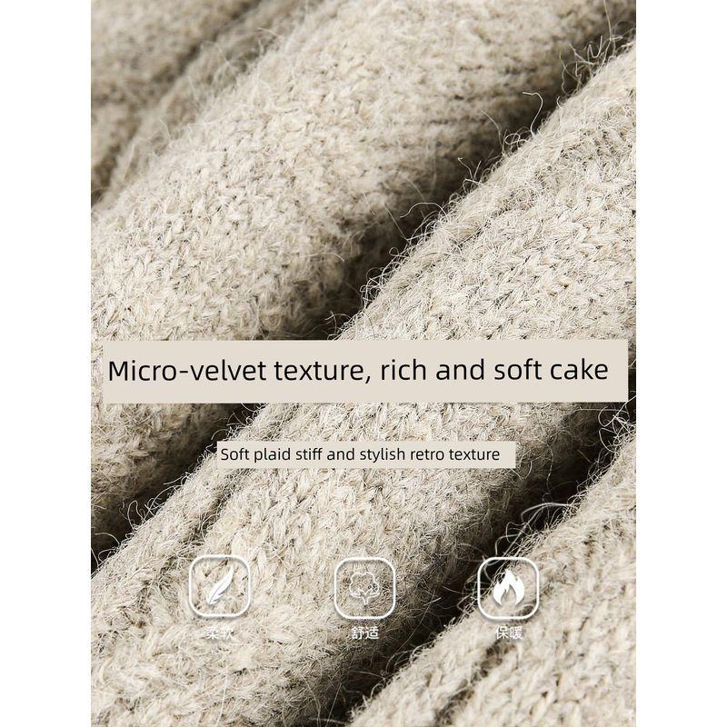 Wassup American-Style Crew Neck Sweater for Men, Autumn Heavyweight Lazy Style Cable Knit Sweater, Trendy High Street Couple Cardigan