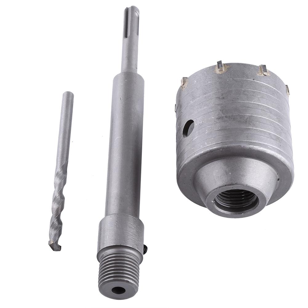 65mm Concrete Drill Bit Wall Hole Saw Cutter Set Brick Cement Stone 200mm Rod With Wrench