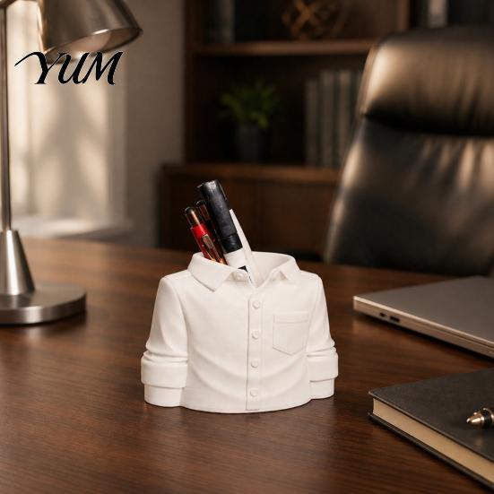 Unique Office Stationery Holder 3D Printed Shirt Shape Pen Holder, Novelty Organizer, Decorative Pot for Desk Large Capacity Container Study Supplies