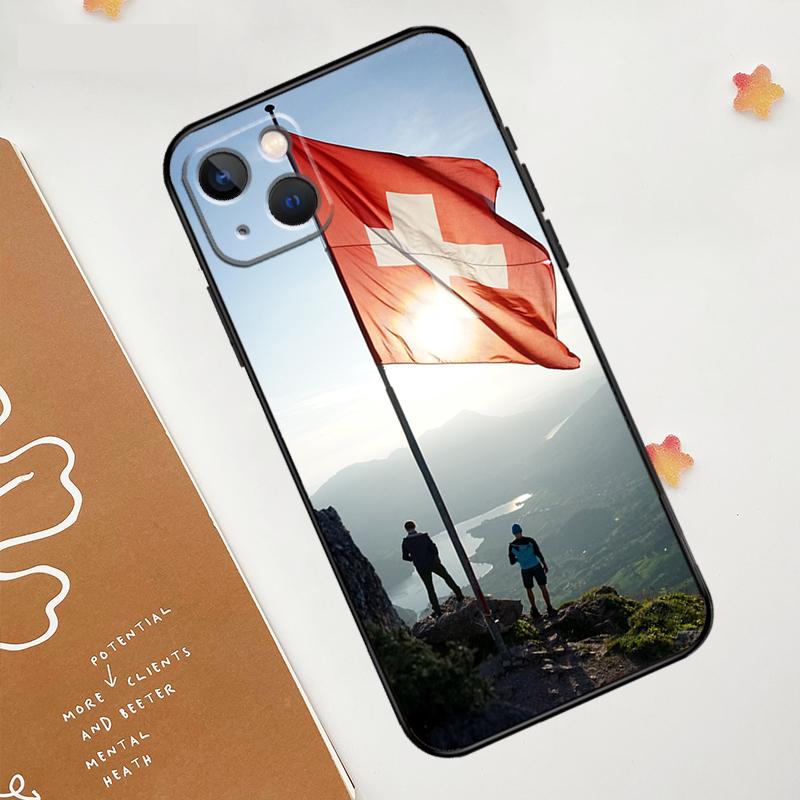 

Switzerland Swiss Flag Case For Apple iPhone 15 16 14 13 12 11 Pro Max Mini XR 15 16 Plus 16e Protective Cover iPhone 12