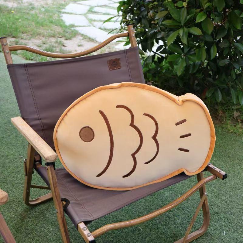 Butter Fish Cute Cookies Taiyaki Plush Cushion With Embroidered Design For Girls