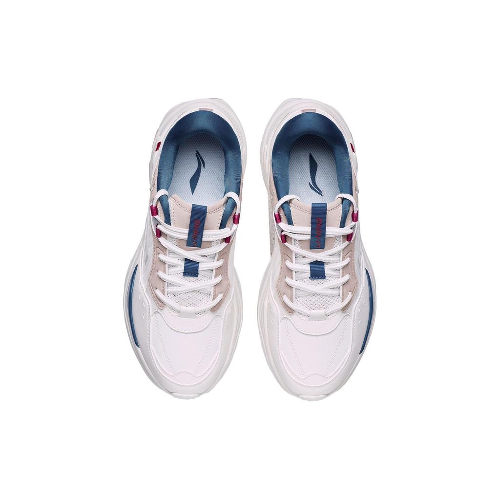 New LiNing Cushioned Slip-Resistant Rebound Low-Top Running Shoes Women's Tea Orange Pink AGCR334-1