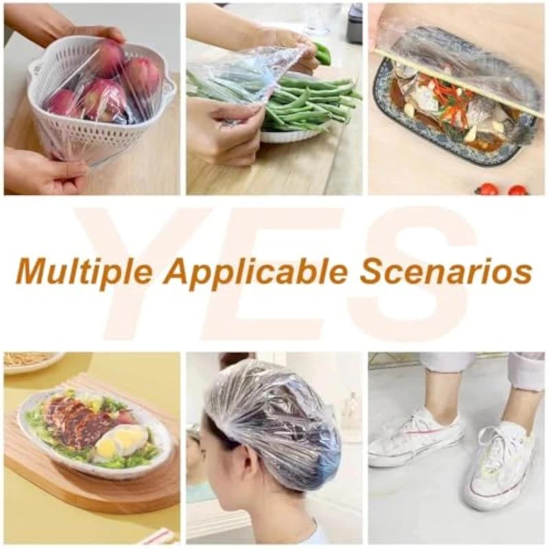 Elastic Food Freshness Packaging-Stretchable,Transparent Plate Cover,for Kitchen,Home,Restaurant,Picnic,Dustproof Reusable