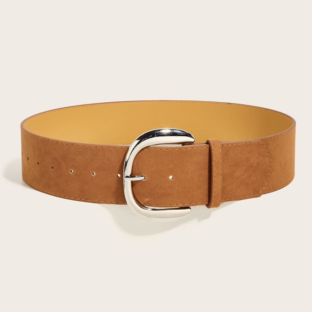 Maillard Styles Suede Leather Wide Belt Trendy Casual Pin Buckle Waistband Luxury Design Versatile Business Waist Strap Gifts