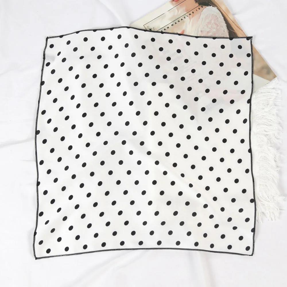 Fashion Dot Neck Scarf 50cm Square Handkerchief for Women Hair Band The New Year Gift Print Bandana Ladies Daily Accessories