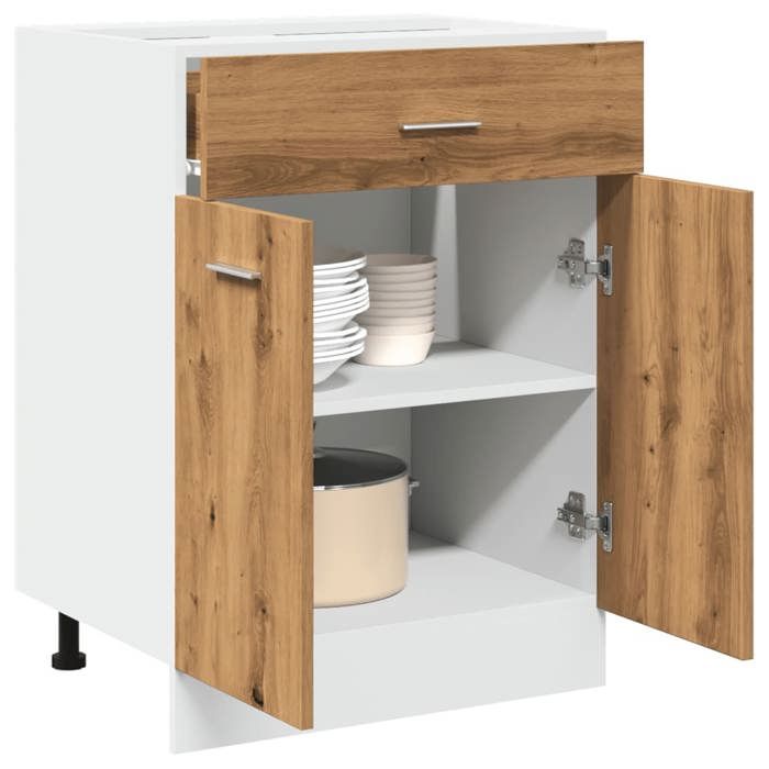 VidaXL Armoire à tiroirs "Lyon" Chêne artisanal 60 x 46 x 81,5 cm Bois d'ingénierie 856090