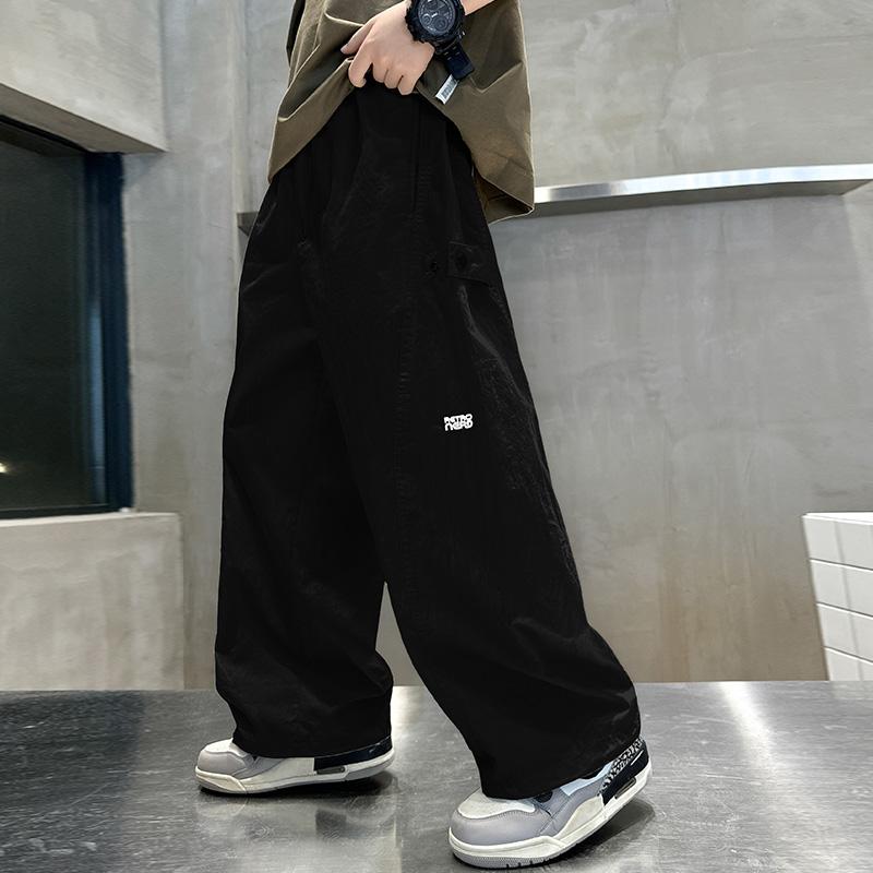 

Boys Pants Summer Thin 2026 New Style Big Kids Mosquito-Repellent Pants Long Pants Children s Summer Casual Pants Trendy 120 чёрный