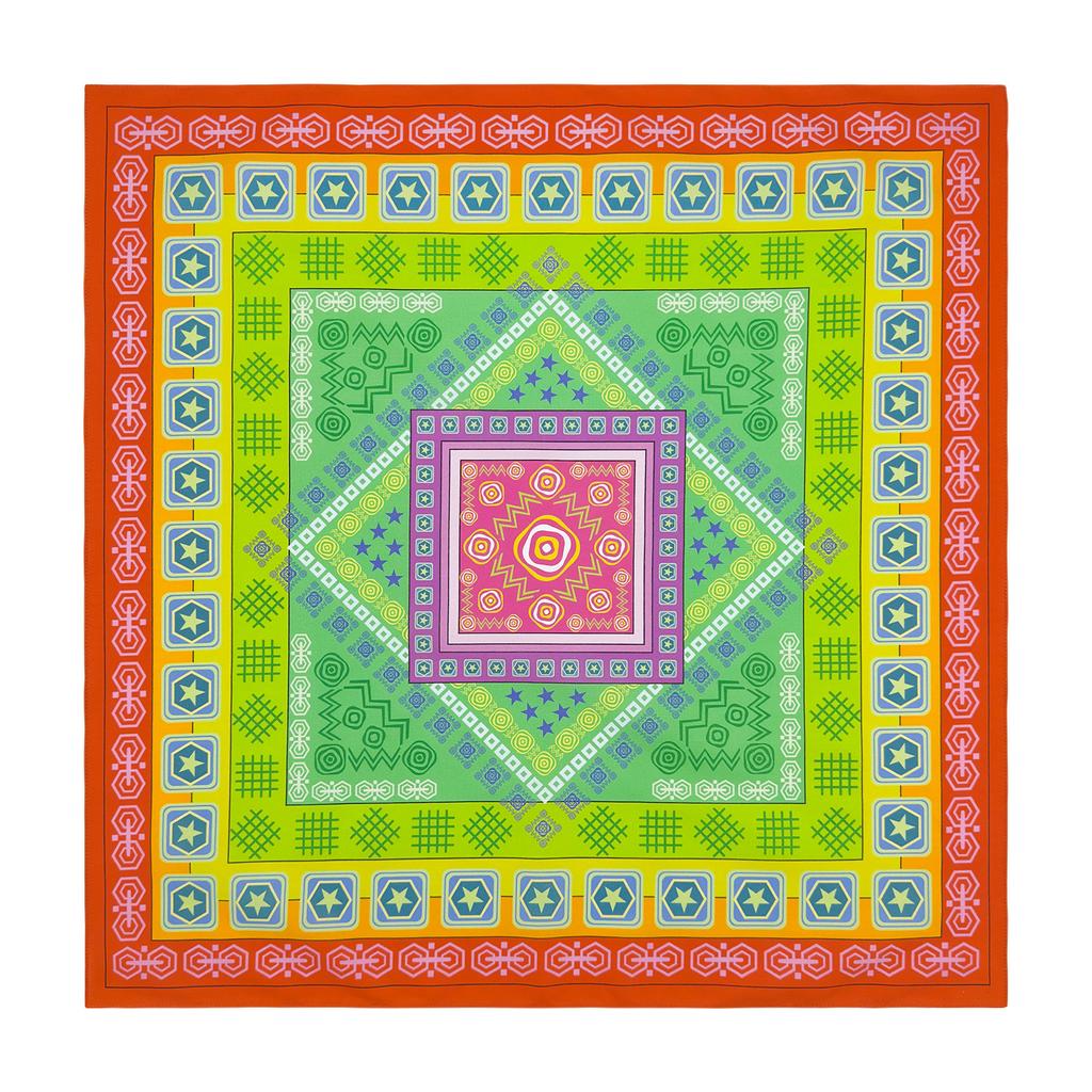 21'' Geometrical Pattern Bandana Head Scarf for Women Men Square Turban Head Scarf Punk Head Wrap Headwear