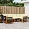 Outdoor Sofa Set with Cushions 6 Pcs Natural and Cream
