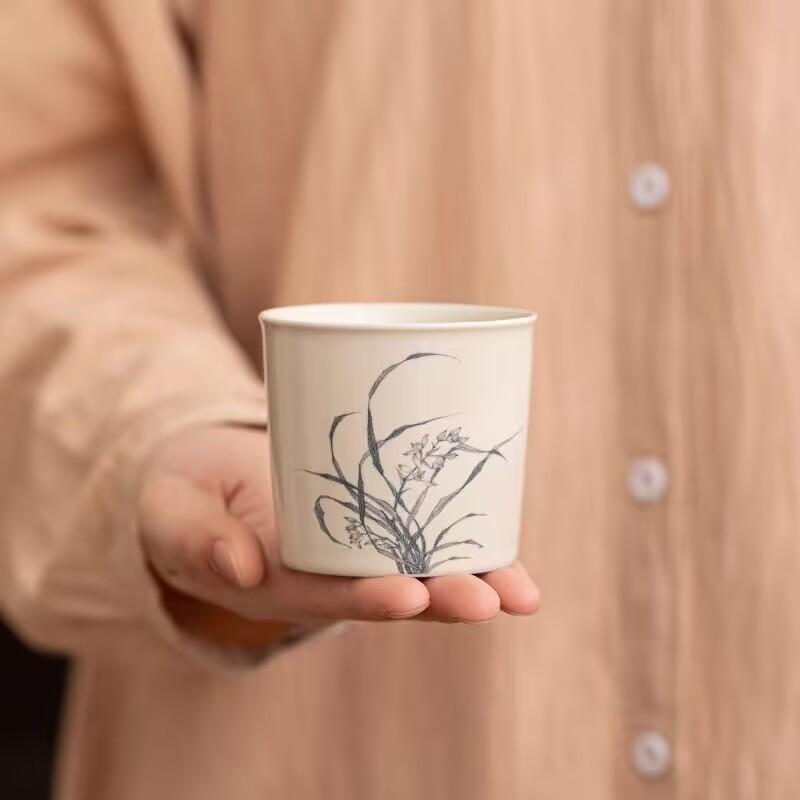 Plant Ash Teacup Ceramic Master Cup Personal Special Cup Household Cola Cup Tea Cup Hand Warmer Cup