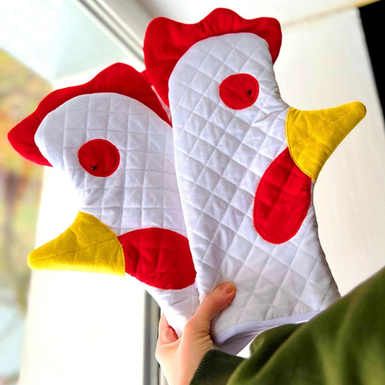 

Heat Resistant Oven Mitts Cartoon Rooster Oven Gloves Gloves Microwave Heat Resistant Baking Insulation Gloves Cooking Kitchen
