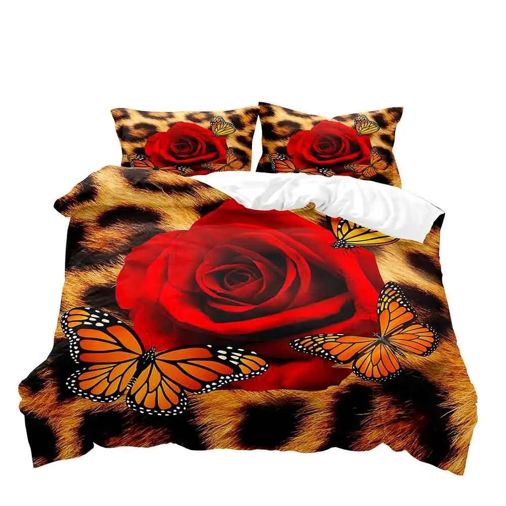Luxury Leopard Duvet Cover Queen Bedding Sets, Black Comforter Quilt Cover, Cheetah Print Gifts for Men B