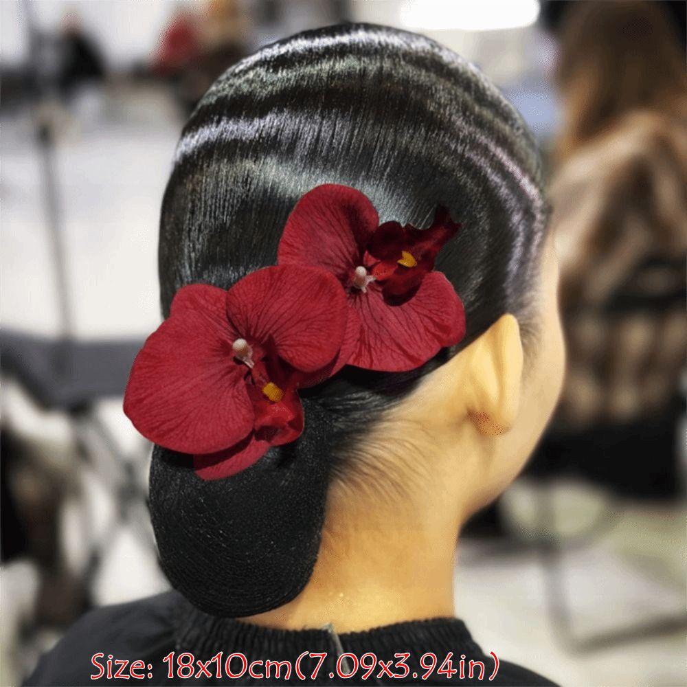 Blumenmuster Orchideenblüte Haarspange Große Größe Kopfschmuck Neue Tanz-Haaraccessoires