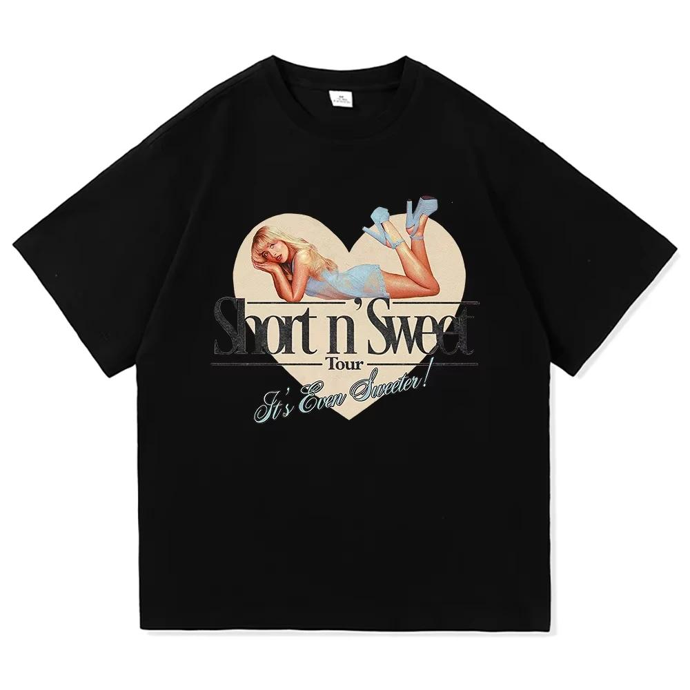 Sommer Neu Sabrina Carpenter Short N' Sweet Tour 2025 T-Shirt Mode Vintage T-Shirt Damen Hochwertig Atmungsaktiv Tees Shirt
