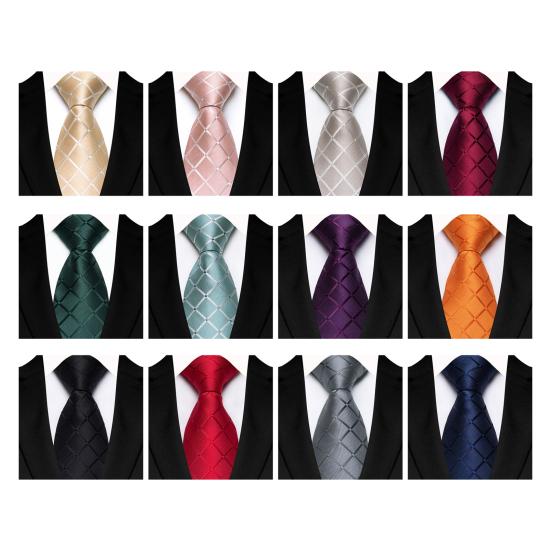 Corbata de negocios con diseño geométrico cuadrado, color liso, satén suave, corbata formal, corbata informal, accesorios para bodas y eventos callejeros