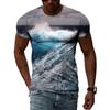 Ocean Wave Pattern T-Shirts Summer Fashion Beach Short Sleeve 3d Printed Top Loose Casual Round neck Holidaywear Mens Tees