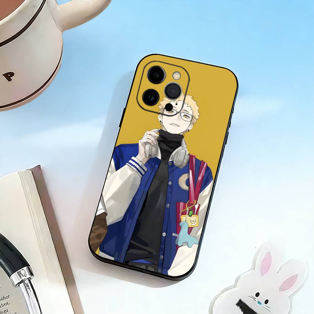 T-Tsukishima K-Kei   Phone Case For iPhone 17,16,15,14,13,12,11 Plus,Pro Max,XS,Soft Silicone Black Cover