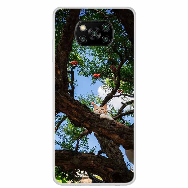 Phone Case For Xiaomi Poco X3 Pro TPU Back Cover Poco M6 Pro 4G F6 F5 F3 X6 X5 Transparent Clear Casing Soft Bumper Cats Fundas