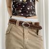 Trendy Pin Buckle Suede Rivet Belt Luxury Design Retro Business Waist Belt Casual Punk Waistband Paired with Skirts Jeans