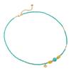 Bohemian Yellow Agate & Turquoise Abacus Bead Clavicle Necklace