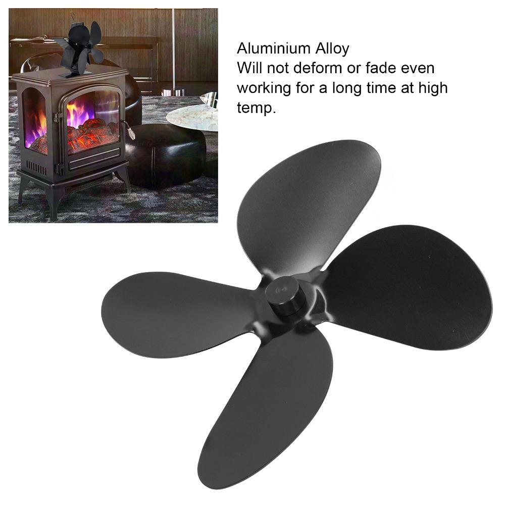 Aluminum Alloy Stove Fan Blades High Temperature Resistant 4 Blades Fireplace Fan Blades With Wrench High Performance
