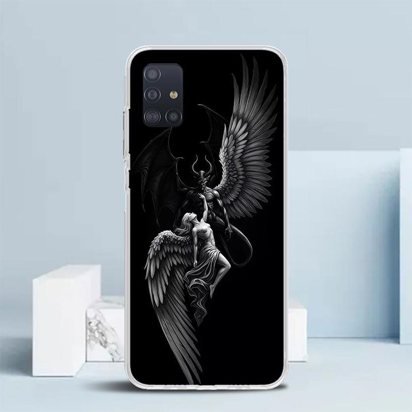 Angel Wings Devil Bad Soft Cover for Samsung Galaxy A12 A22 A32 A52 A72 A02S Phone Case Note 20 Ultra 10 S10 Plus A51 A71 A50S A Samsung Note 10