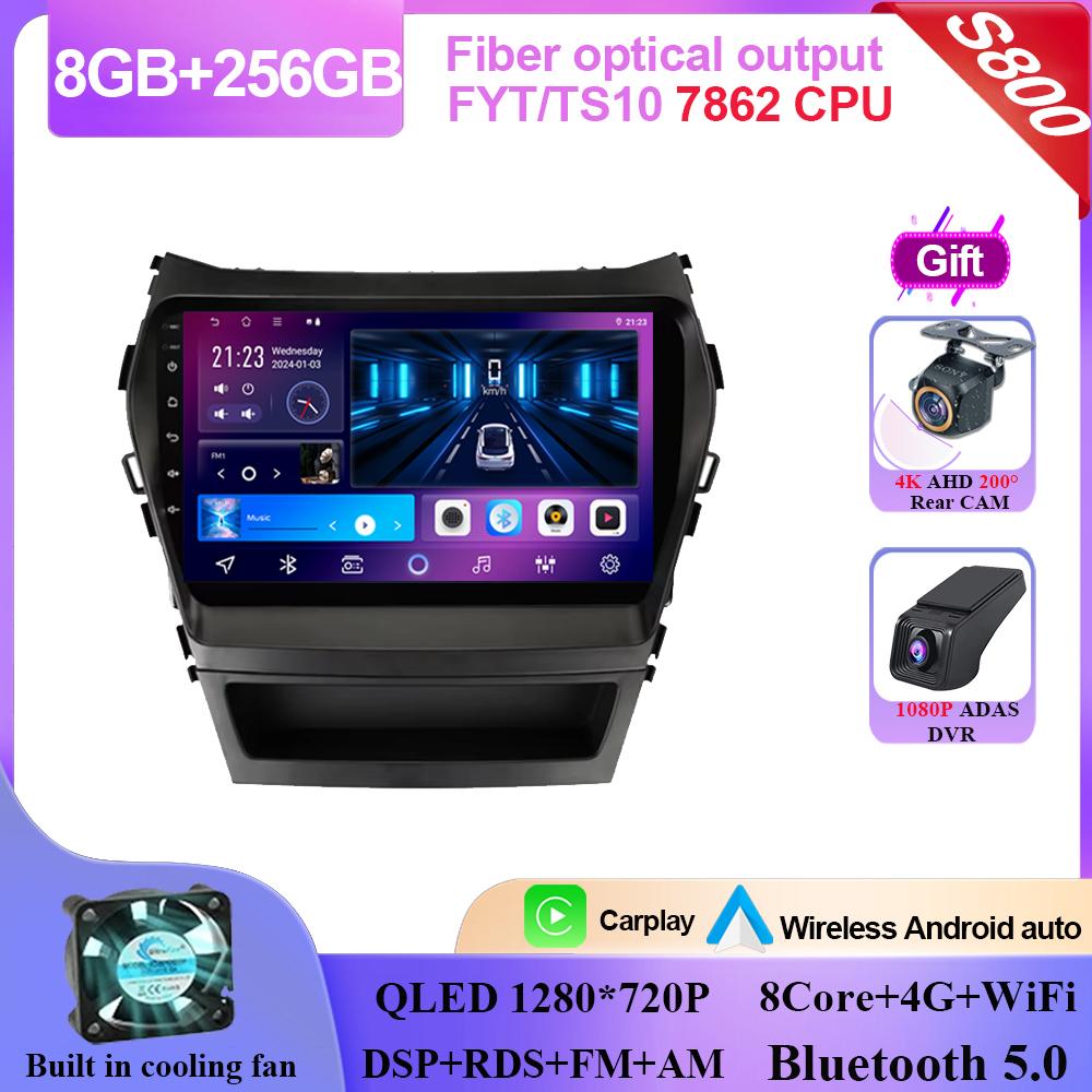 Carplay Android 14 Dla Hyundai Santa Fe 3 2013 - 2016 Radio Samochodowe Stereo Odtwarzacz Multimedialny Nawigacja GPS NIE 2din DVD 5G Wifi BT