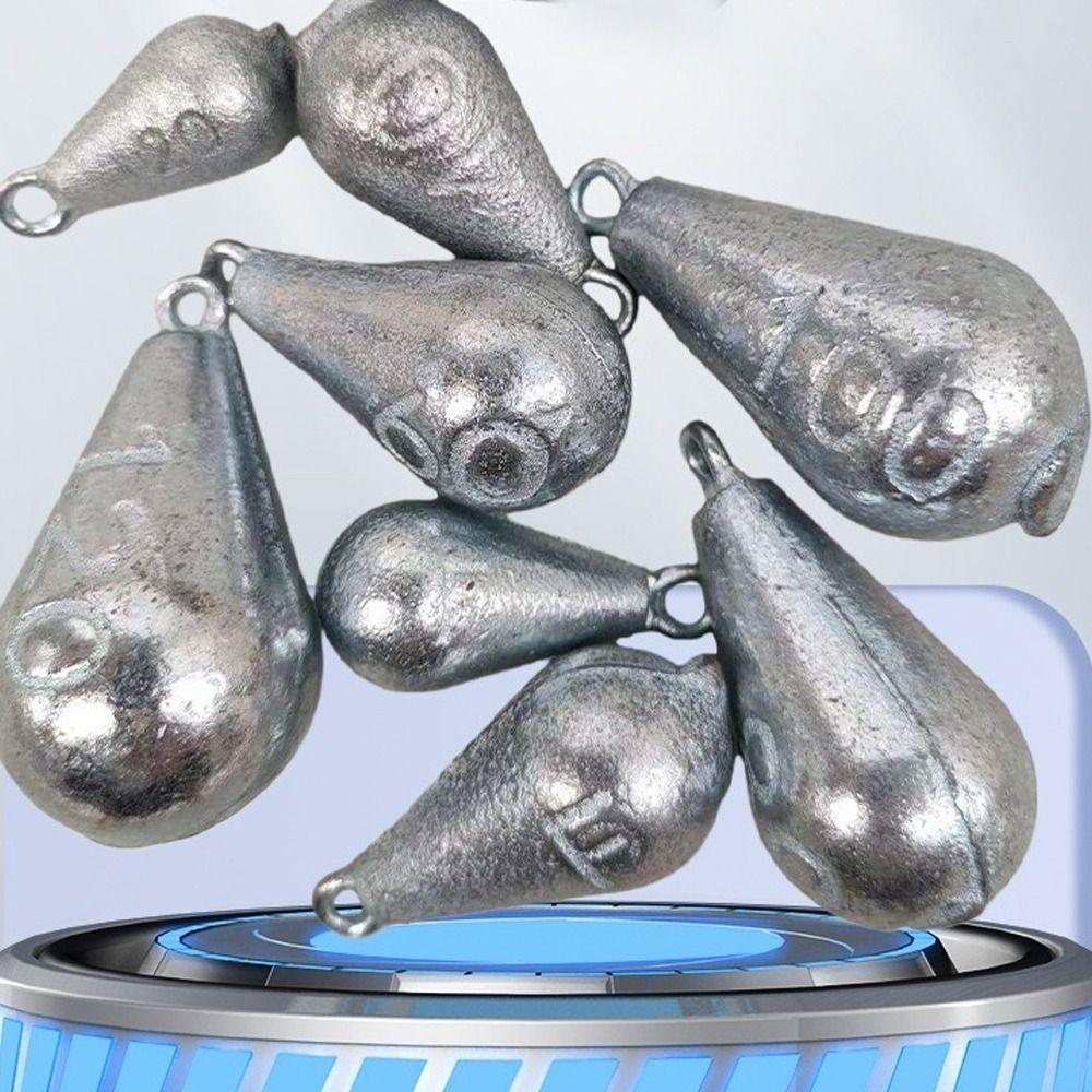 5 Pieces Pack 20g-120g Range Fishing Sinkers Iron Material Teardrop Sinkers  For Fishing