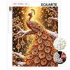 Sparkling Pearl Painting Kit with Frame Golden Peacock Bead Art Canvas Relaxing Craft Home Wall Decor Gift Set for DIY Art Wall Decoration Art