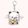 Cute Bubu Love Dudu Yier Keychains Couple Bear Panda Keyrings for Accessories Bag Pendant Key Chain Jewelry Fans Lovers Gifts