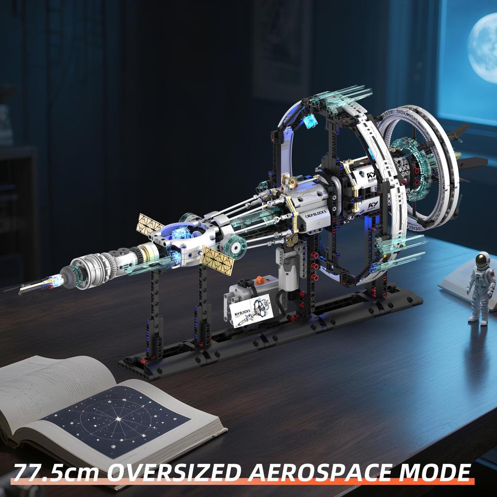 K96121 Briques de construction Station Spatiale Orion, Jouet d'assemblage de modèle aérospatial DIY pour enfants, Cadeau créatif, Ornement de bureau et de décoration intérieure