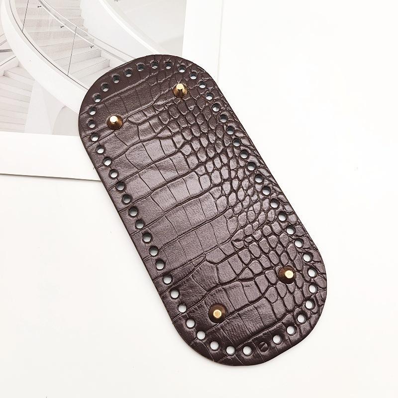 Round Oval Bottom Pu Leather Bag Base With Holes For Diy Home Decoration Handmade Knitted Bag Crochet Bag Bottom Accessories
