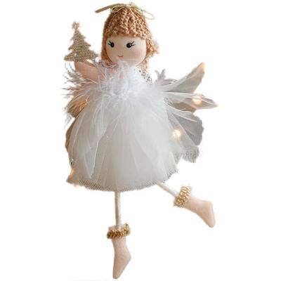 Festive Tree Decor Angel Hanging Decor Christmas Celebration Elegant Mesh Design For Holiday Decor Adorable Angel And Girl Decor