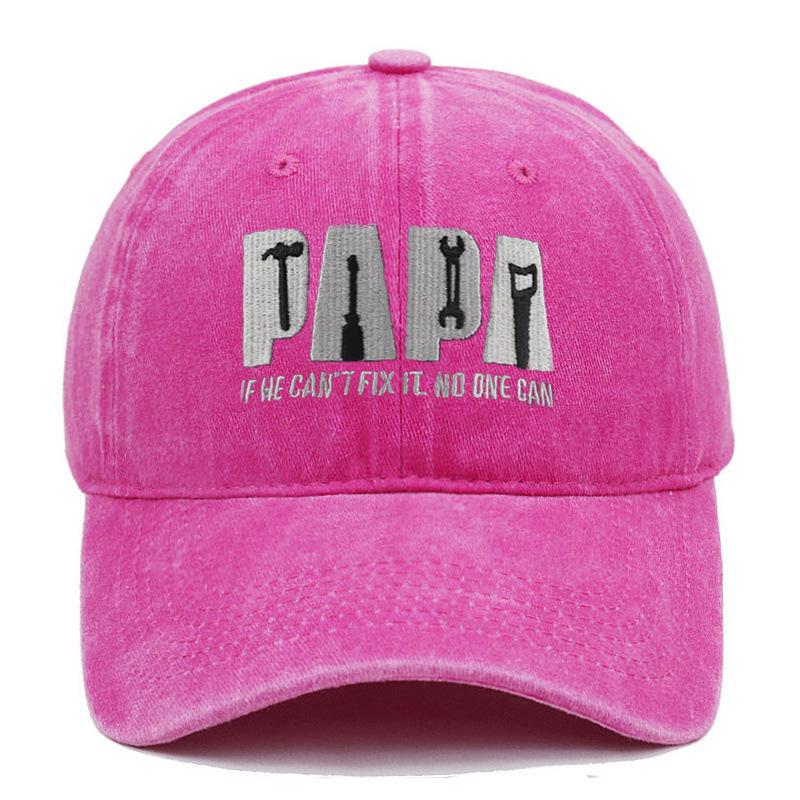 Vintage PAPA Dad Embroidered Baseball Cap - Unisex, Washed Soft Brim, Versatile Sun Protection