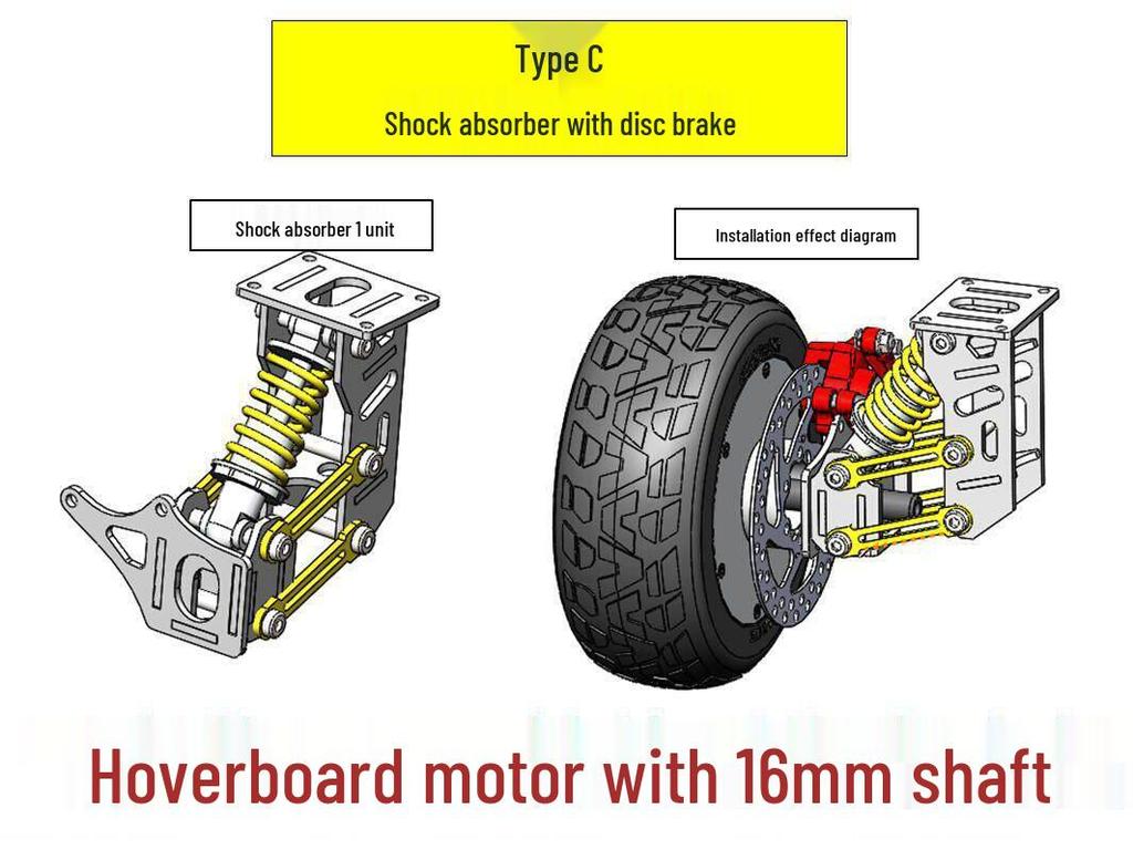 Multifunctional Scooter Robot Trolley Trailer with Steering Shock Absorber, 100kg Load Capacity