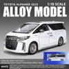 Yeni 1/18 Toyota Alphard MPV Çinko Alaşım Araba Modeli Döküm Metal Oyuncak Araba Araba Modeli Yüksek Simülasyon Ses ve Işık Çocuk Hediyesi Süsler