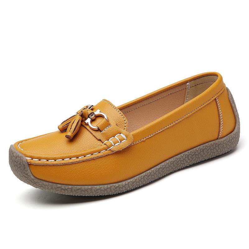 

Women s Comfortable Loafers – Soft Sole Flat Shoes with Metal Buckle for Casual Daily Wear and Office Use zapatos para mujer 44 жовтий