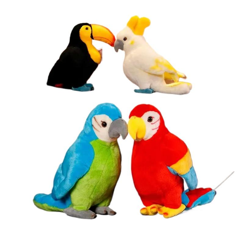 Cute Cartoon Bird Simulation Colorful Parrot Plush Toy Homdecor Stuffed Dolls Soft Animal Dolls Gift For Kids